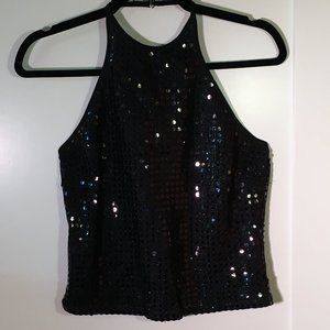 Hot Kiss Sequined Halter Top - Size M